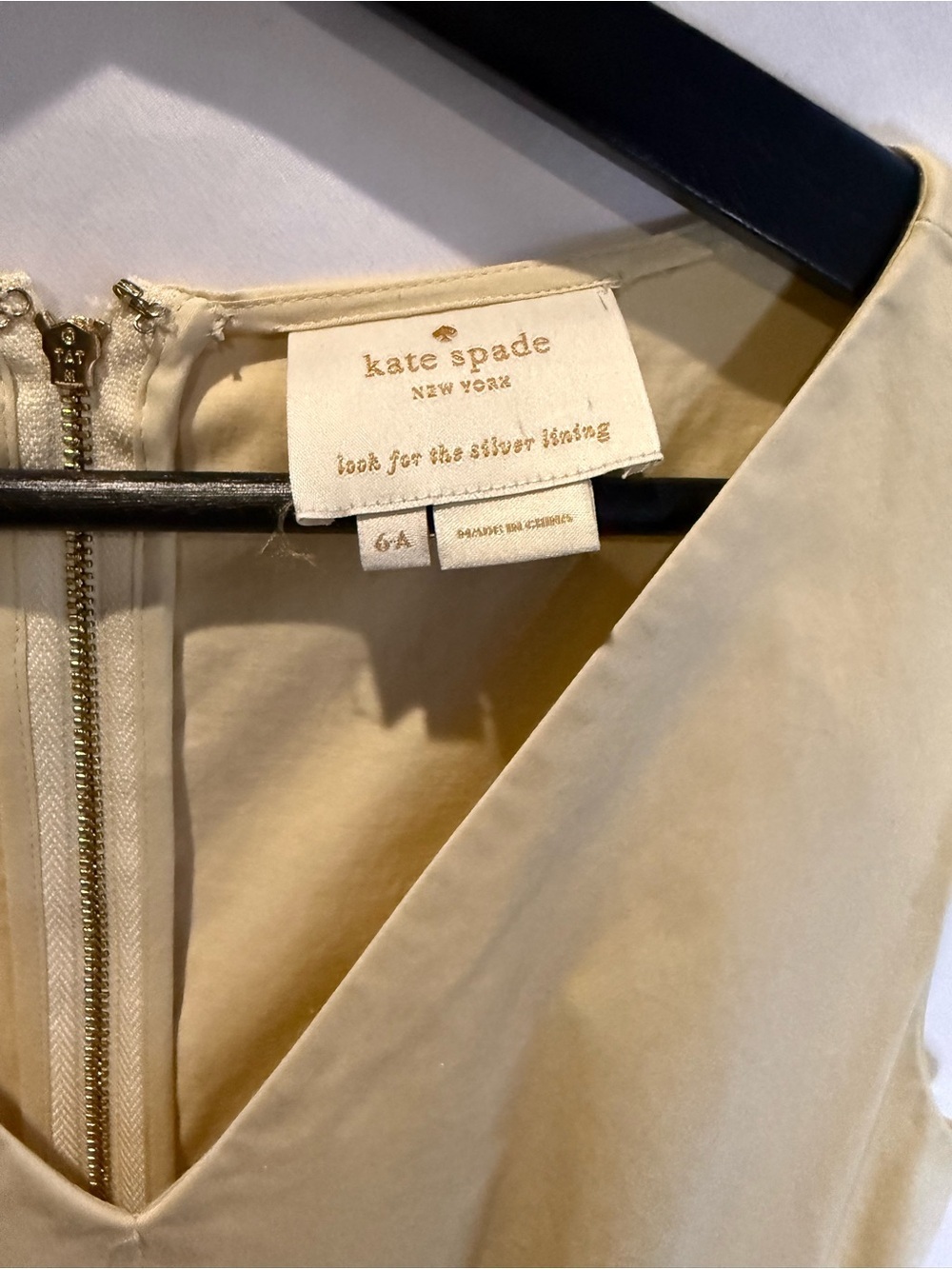 kate spade Yellow and White Belted Midi Dress size 6 100% Cotton Preppy Luxury - Picture 4 of 15